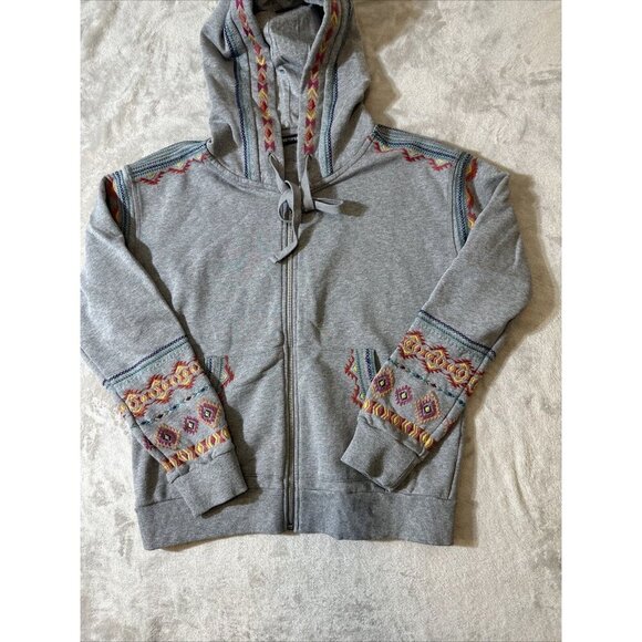Women’s Driftwood Voyager Way Hoodie Aztec Embroidered Gray Size Small - Picture 4 of 13